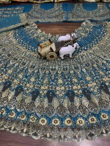 ปักเลื่อมงานปักที่นิยมมากที่สุดกับ Cancan และ Canvas patta lehenga choli สำหรับผู้หญิงทำจากผ้าแคนแคนวาส - Product Image 4