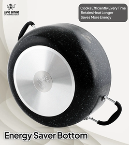 Marmite en granit de qualité supérieure antiadhésive avec couvercle en verre et bord en silicone - Product Image 3