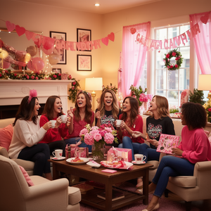 Maglietta a Maniche Lunghe 'Happy Galentine's Day Squad 2026' Design Promozionale Coordinato per il Gruppo di Galentines - Product Image 3