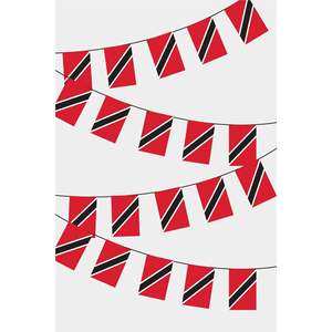 Guirlande de drapeaux rectangulaires de Trinité-et-Tobago, impression numérique, fabriquée en polyester ou en soie de haute qualité - Product Image 1