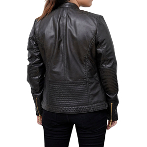 Wholesale Ladies Vintage Biker best leather <b>jackets</b> Casual Winter Wear Breathable and Warm with Cotton Filling at Nurak in 2025 - Product Image 2
