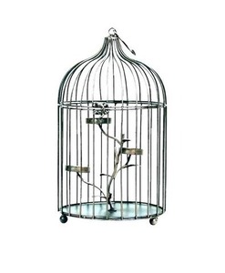 Cage à oiseaux décorative en métal Cage à oiseaux suspendue en fer de luxe Cage à oiseaux durable pour jardin, balcon extérieur et décoration de la maison - Product Image 2