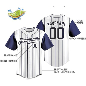 Breathable High Quality 100% Polyester Sportswear OEM Custom Low MOQ V-neck Baseball Jersey Short Sleeves Manufacturer Pakistan - Product Image 2