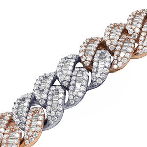 Hip Hop elegante Baguette Moissanite diamante S925 pulsera de eslabones cubanos de plata para hombres - Product Image 2