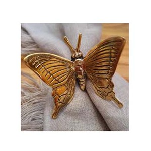 Servilleteros de latón en relieve con diseño de mariposa, Decoración de mesa de boda, servilletero de diseñador de mesa de restaurante a la moda - Product Image 1