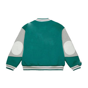 2025 veste universitaire en satin léger pour hommes avec broderie de logo toile Streetwear à pression complète 100% coton Service OEM hiver - Product Image 5