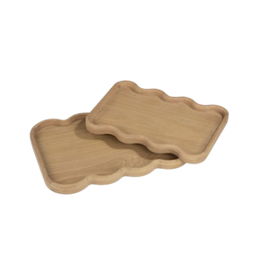 Plateau de service rond personnalisé en bois foncé pour fruits, nourriture, dîner, café, thé, plateau de service de table - Product Image 2