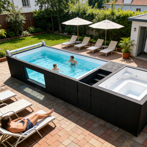 Piscine hors sol de type conteneur de 20 pieds pour la maison, la famille et les centres de villégiature, avec pompe filtrante - Product Image 1