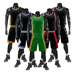 Ensemble de maillots de basket-ball pour hommes tendance 2025, taille plus, chemises respirantes, uniforme d'équipe imprimé, haut - Product Image 1