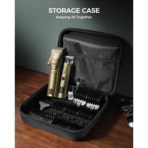 Kit de tondeuse à barbe sans fil pour hommes avec grand écran LED, étanche IPX7, inclut des guides de coupe, de l'huile pour lames, un ensemble complet de toilettage pour barbier et un sac de rangement - Product Image 2