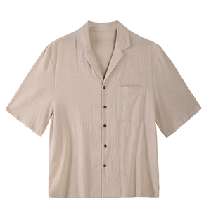 Chemises à col cubain en lin respirant pour hommes Chemises de style d'été Chemises cubaines en lin pour hommes à la mode et légères Fourniture d'usine - Product Image 5