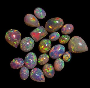 Opale d'Éthiopie naturelle, cabochon, formes et tailles variées, multicolore, lot de pierres précieuses en vrac pour la fabrication de bijoux - Product Image 2