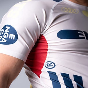 Custom printed sports jersey breathable quick dry short sleeve training shirt lightweight athletic wear for men <b>women</b> teams - Product Image 2