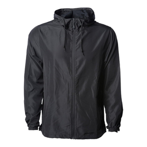 Vestes coupe-vent d'extérieur pour hommes avec logo personnalisé Arrivée d'hiver 100% polyester Noir Traitement avec revêtement léger - Product Image 1