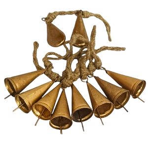 Christmas Crafts & <b>Decor</b> Rustic Gold Jingle Bell Handmade Tin Bells Cutout Design Vintage Farmhouse <b>Witch</b> Bells Boho Christmas - Product Image 3