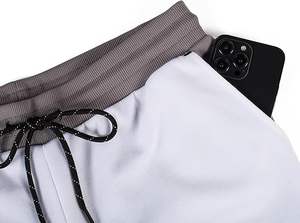 Ensemble sweat à capuche et jogging 100% coton molletonné à fermeture éclair pour hommes, survêtement d'hiver à motif solide, Techniques imprimées - Product Image 5