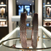Bracelets ronds magnétiques dorés polis de haute qualité, imprimés en sérigraphie, artisanat métallique moderne et d'art, vente en gros