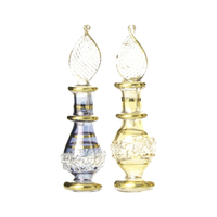 Flacon de parfum en verre égyptien soufflé à la main |   Décorations dorées de luxe |   Huile essentielle pour la décoration de la maison |   Artisanat rechargeable
