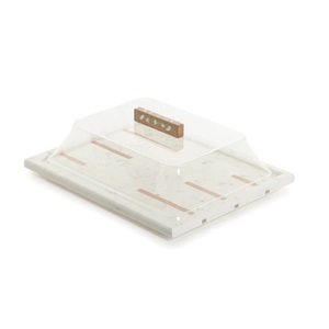 Đá Cẩm Thạch phục vụ khay với <span class=keywords><strong>Acrylic</strong></span> nắp độc quyền chất lượng Tùy chỉnh hình dạng và kích thước bộ đồ ăn thực phẩm phục vụ khay từ Ấn Độ - Product Image 1