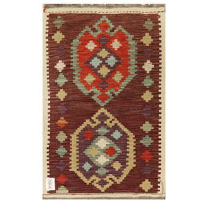 พรมอิมาโก ไมมานา อัฟกานิสถาน คิลิม ขนาด 97 x 61 ซม. พรมทอมือแบบดั้งเดิม น้ำหนัก 0.0 ปอนด์ - Product Image 1