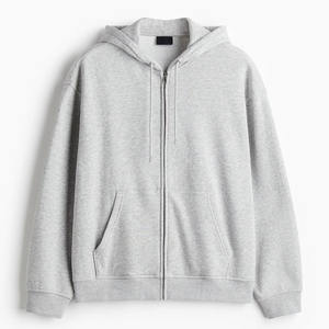 Precio al por mayor 100% algodón 380 GSM Hombres Cremallera Sudadera con capucha en color gris brezo Sudadera con capucha informal de alta calidad con mangas largas para hombres - Product Image 1