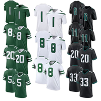 Maillot de football américain personnalisé pour homme, manches courtes, col en V, polyester, maillot de sport d'équipe, numéro personnalisé, uniforme