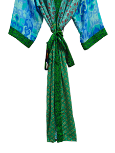 Ropa de mujer, ropa de playa de tamaño libre, bata larga, ropa de noche, bata de retazos, traje de baño, Kimono de seda Sari de verano para mujer - Product Image 4