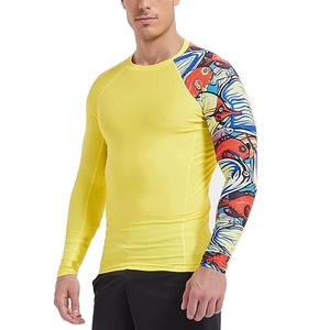 Wholesale Custom Printed Long Sleeve MMA Rash Guard Spandex Heat-Transfer UPF50+ Breathable Quick Dry Anti-Bacterial <b>Compression</b> - Product Image 1