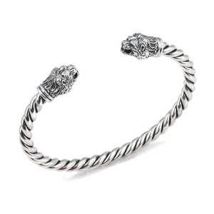 Bracelet tennis torsadé unisexe tête de lion 25,96g 6,1cm de diamètre Tendance - Product Image 3