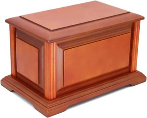 Handcrafted <b>Large</b> Wooden Funeral Cremation <b>Urn</b> Box for Human Ashes,Burial <b>Urn</b> for Adult up to 225lbs Burial Supplies - Product Image 1