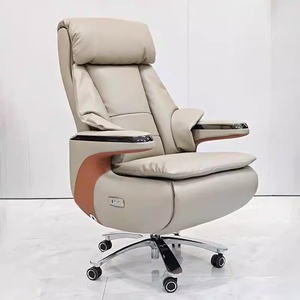 Chaise de bureau ergonomique à dossier haut, support lombaire, design moderne, base en acier inoxydable, hauteur réglable, accoudoirs fixes - Product Image 5