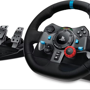 Volant de course Logitech G29 de qualité supérieure et pédales au sol, retour de force réel, palettes de changement de vitesse en acier inoxydable - Product Image 1
