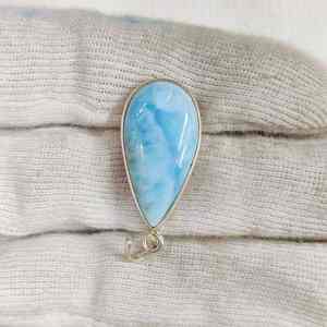 จี้ควอตซ์เงินทิเบตทำมือประดับอัญมณีสำหรับผู้หญิงและผู้ชาย ดีไซน์ปีกคลาสสิก ของขวัญเครื่องประดับชุบเงิน ศาสนาฮินดู GIC - Product Image 2