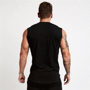 Débardeur de sport pour homme sur mesure en gros, coupe musclée, jersey uni, décontracté, été, fitness, course à pied, grande taille, broderie imprimée - Product Image 2