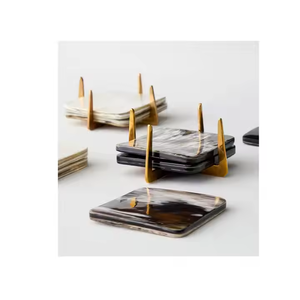 Meilleure offre sur les sous-verres en corne de buffle antiques sous-verres en agate véritable pour la décoration de la cuisine à la maison Prix compétitif par l'artisanat en croissant - Product Image 2