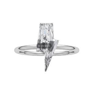 Anillo de Compromiso Solitario de Diamante Cultivado en Laboratorio con Corte Lightning Strike Original, Claridad D VVS VS, Certificado GIA IGI, Chapado en Oro de 925, Regalo - Product Image 1