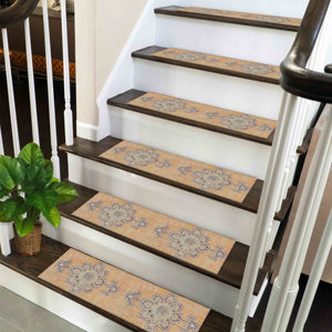 Alfombra con Estampado Étnico - Tapetes Modernos para Escaleras en Color Naranja Desgastado, Goblen - Product Image 1