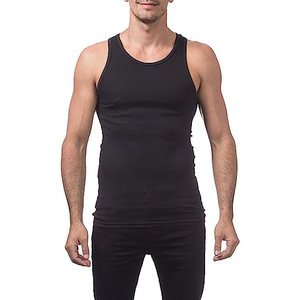 OEM Logo personnalisé Vente en gros Offres Spéciales côtelé fitness crop tops hommes respirant muscle fit stringer débardeur vierge - Product Image 2