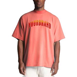 Camiseta de algodón oversize para hombre con estampado gráfico y texto, hombros caídos, estilo casual urbano, manga corta, ideal para verano, venta al por mayor. - Product Image 1