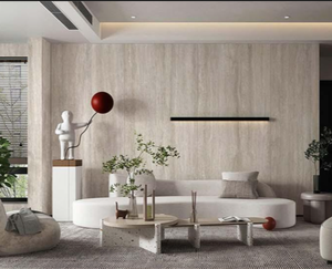 Nouveau papier peint fritté en <span class=keywords><strong>travertin</strong></span> romain Beige antidérapant résistant à l'usure <span class=keywords><strong>pour</strong></span> les surfaces murales des escaliers de fond de cuisine grande dalle - Product Image 3