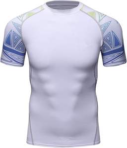 100% Polyester Gym Fitness T-Shirt Personnalisé À Séchage Rapide Slim Fit Manches Raglan O-cou Sérigraphie Rash Guards - Product Image 1
