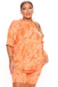 Wholesale Custom Tie-dye Tee <b>Shirt</b> <b>and</b> <b>Short</b> <b>Sets</b> 2 Piece Clothes Tshirt Blank Cotton Tie Dye t <b>Shirt</b> <b>Shorts</b> <b>Set</b> for <b>women</b> - Product Image 3