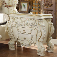 Ensemble de lit de luxe en bois massif blanc royal européen, vente chaude, cuir de haute qualité, ensemble complet de meubles de chambre à coucher