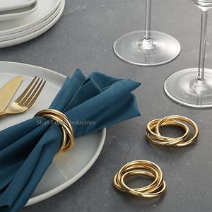 Décoration de table pour la maison et le mariage Rond de serviette en fil métallique Fait à la main Cuivre Fini Porte-serviettes rond Artisanat - Product Image 4