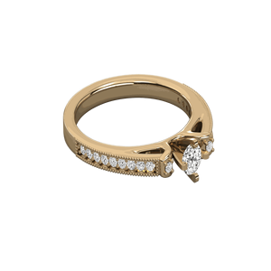 Round Cut Diamond Milgrain Solitaire Wedding Band - Product Image 3