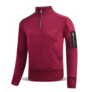 Veste personnalisée de qualité supérieure pour hommes Sweatshirts à demi-fermeture éclair Prix de gros Veste à demi-fermeture éclair en coton mélangé pour hommes - Product Image 3