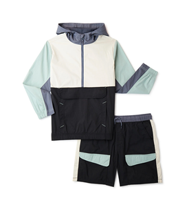 Conjunto de Chaqueta Cortavientos y Pantalones Cortos, Diseño Sólido, Impermeable, Ecológico, Informal de Invierno, Ligero, de Secado Rápido y Transpirable - Product Image 4