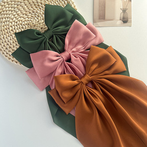 Barrettes à <span class=keywords><strong>cheveux</strong></span> pour femmes, grandes barrettes à nœuds pour filles, barrettes à <span class=keywords><strong>cheveux</strong></span> en satin <span class=keywords><strong>soyeux</strong></span> surdimensionnées à longue queue - Product Image 6
