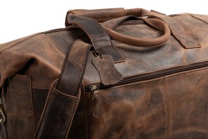 Cylindrical Shape Genuine Leather Luxury Portable <b>Travel</b> <b>Bags</b> Latest Design Custom Made Large Capacity Gym Mountaineering <b>Bags</b> - Product Image 5