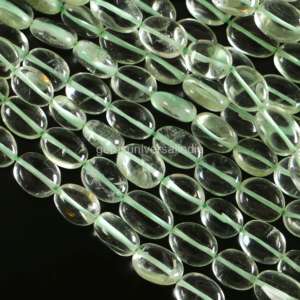 Cuentas de amatista verde natural, lisas y ovaladas, para la fabricación de joyería, proveedor mayorista, fabricante, India, al por mayor. - Product Image 1